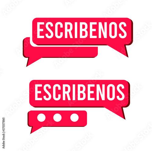 Logo with the message of write us to be used in the design of social networks that wish to communicate the message of contact us
