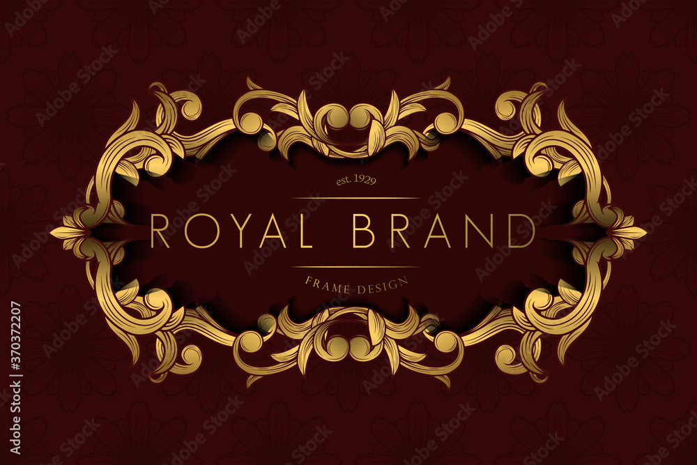 Golden Frame Luxury with Decorative Ornament Golden Frame Luxury with Decorative Ornament