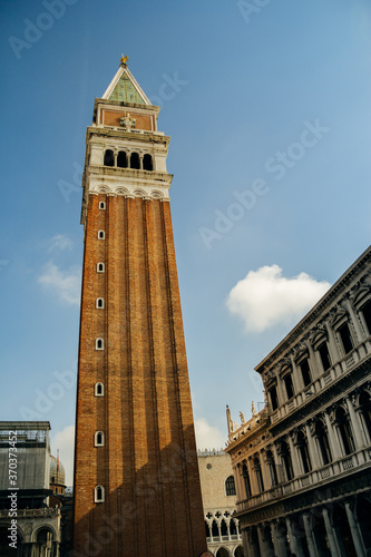 Campanile Bell Tower on Piazza San Marco. Saint Mark's Square. Venice, Italy