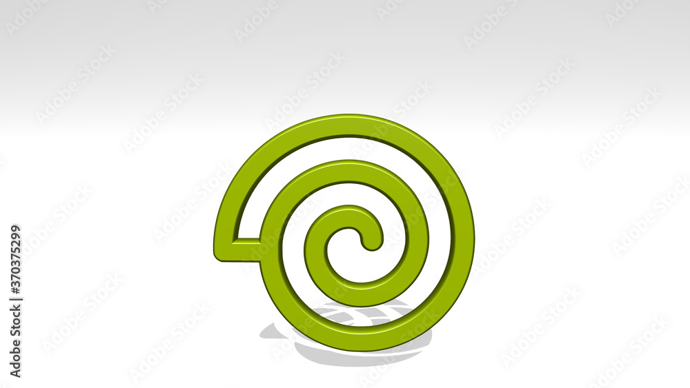 snail shell stand with shadow. 3D illustration of metallic sculpture over a white background with mild texture. animal and brown snail shell stand with shadow. 3D illustration of metallic sculpture over a white background with mild texture. animal and brown