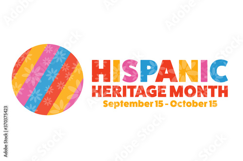 National Hispanic Heritage Month. September 15 to October 15. .Holiday concept. Template for background, banner, card, poster with text inscription. Vector EPS10 illustration.