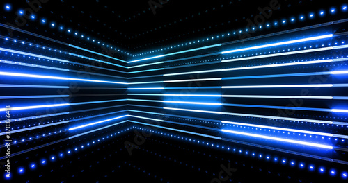 Fototapeta Naklejka Na Ścianę i Meble -  Neon Tube illumination Colorful line Ring Space abstract 3D illustration background.