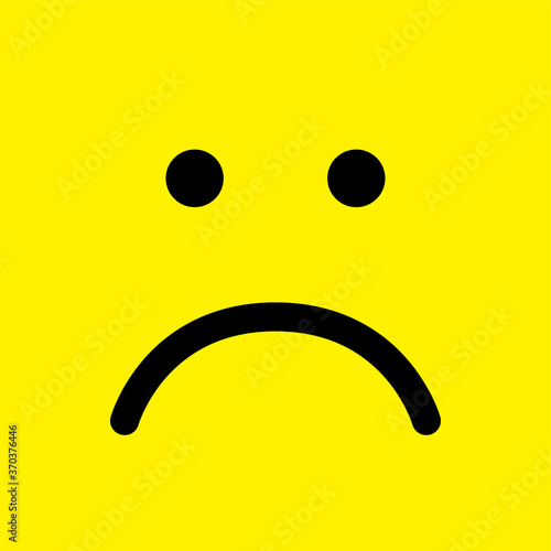 Sad face icon. Unhappy face symbol.