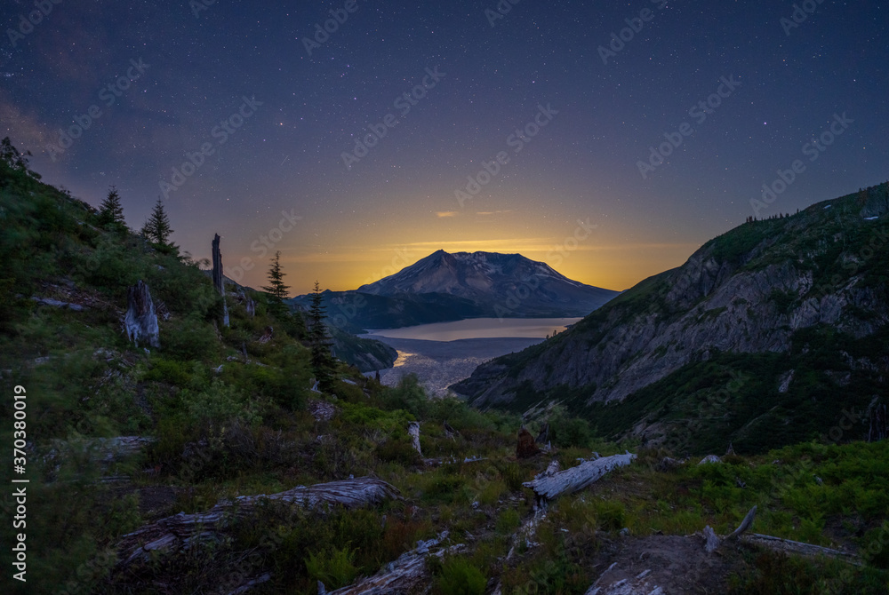 Mount Saint Helens As Seen From Norway Pass At 10:30pm