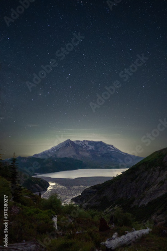 First Stars Rising Above Mount Saint Helens As Seen From Norway Pass