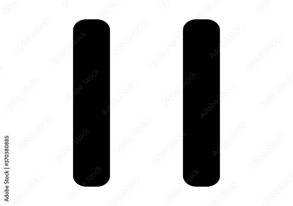 Pause icon vector, Player navigation button. Audio setting concept. Symbols, Sign isolated on white background. Flat design Pause icon vector, Player navigation button. Audio setting concept. Symbols, Sign isolated on white background. Flat design