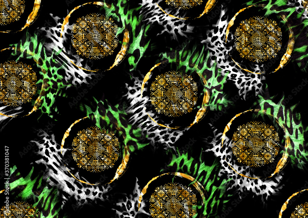 geometric leopard print with glitter geometric leopard print with glitter