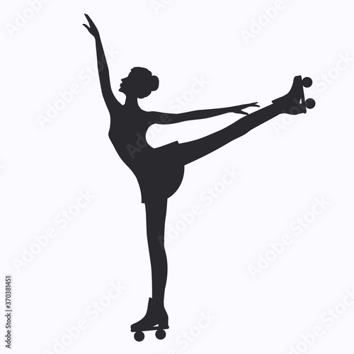 Roller skating girl - isolated on white background - vector.