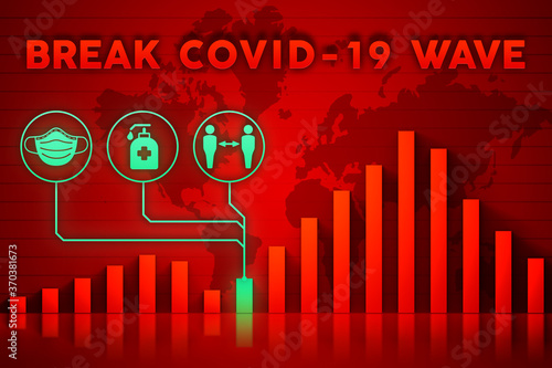 Covid-19 or pandemic info graphic.