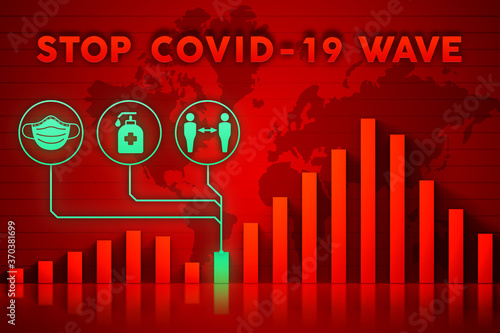 Covid-19 or pandemic info graphic.