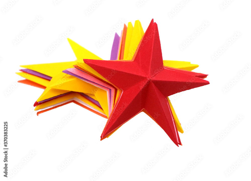 Fototapeta premium Isolated origami stars pile