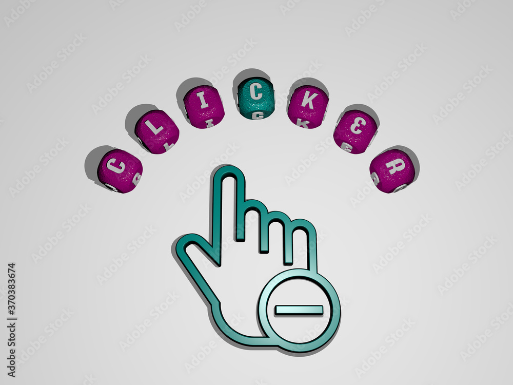 3D illustration of CLICKER graphics and text around the icon made by ...