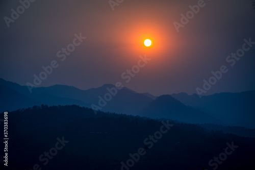 sunset over mountains Uttarakhand india  © SunnyRandhawa