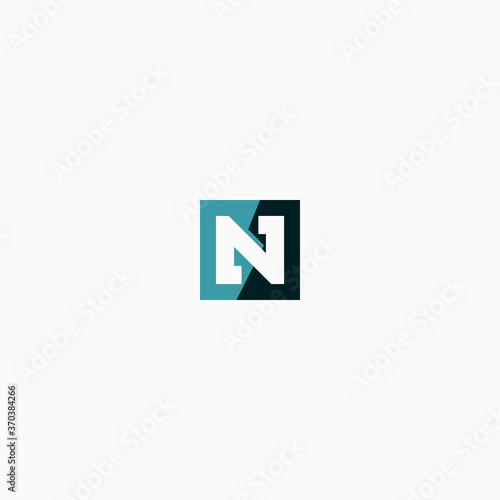 Square Letter N Logo. N Letter Design Vector with Square unique.