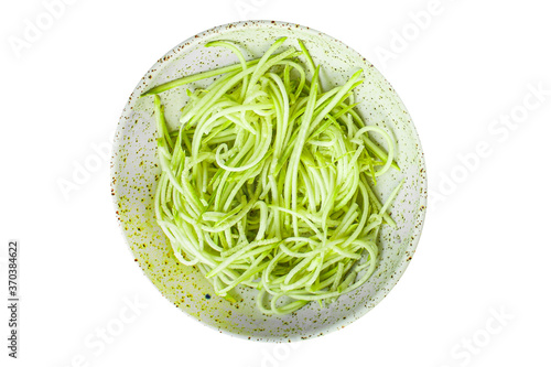zucchini spaghetti salad vegetable snack natural product
ingredient food background top view copy space for text organic eating healthy keto or paleo diet raw