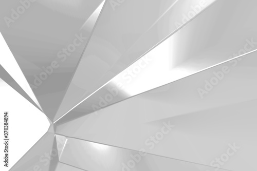 Abstract white and gray polygon triangle pattern background. 3d render illustration © MOMOSTOCK