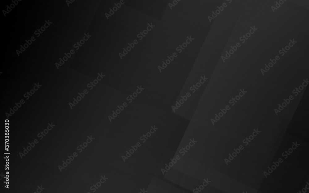 Black and gray polygon square pattern gradient abstract background. 3d render illustration for business presentation template.