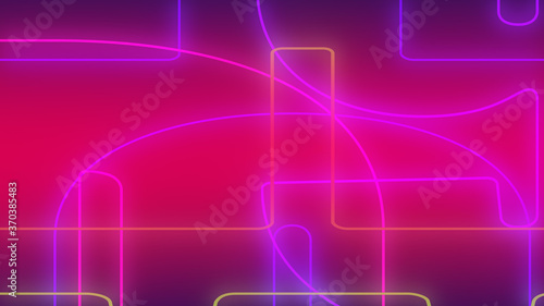 Abstract dark pink purple neon light gradient background.3d render illustration.