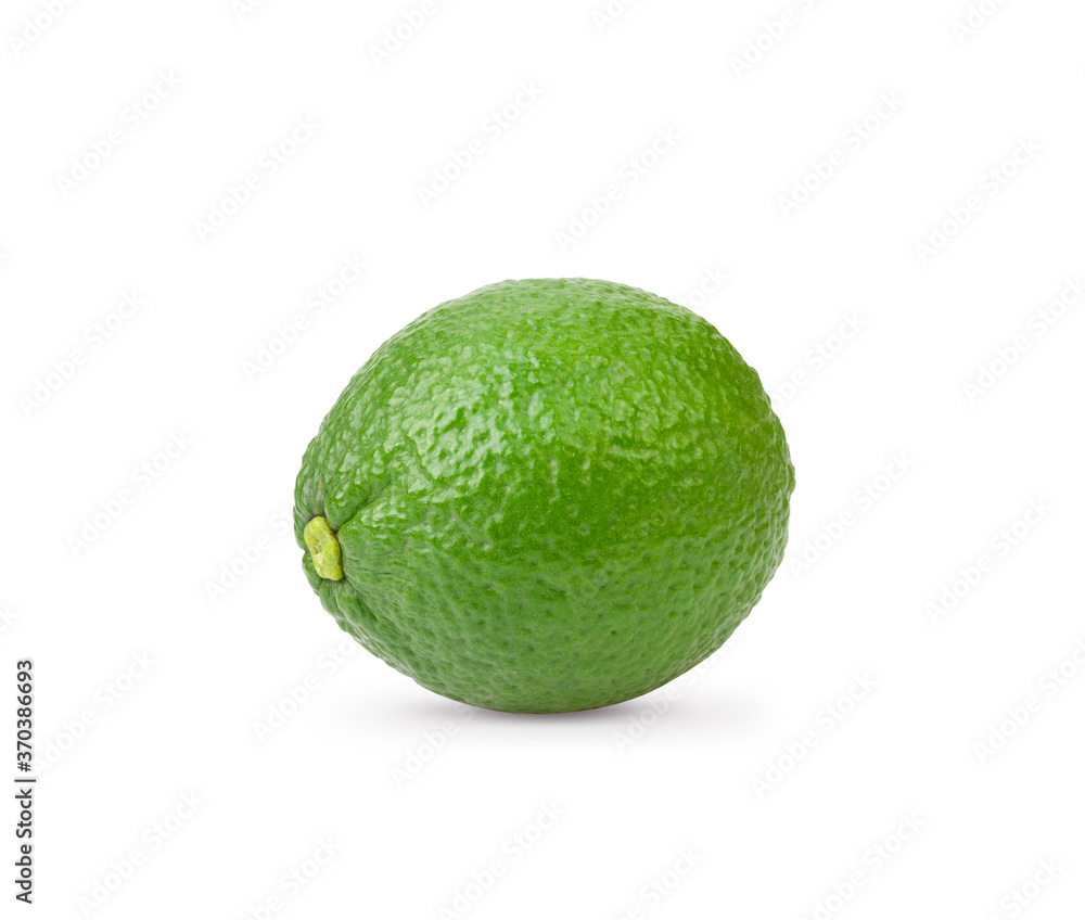 lime with leaf isolated on white background lime with leaf isolated on white background