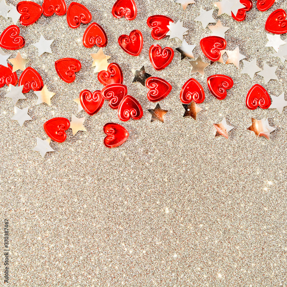 Red hearts on a grey background Red hearts on a grey background