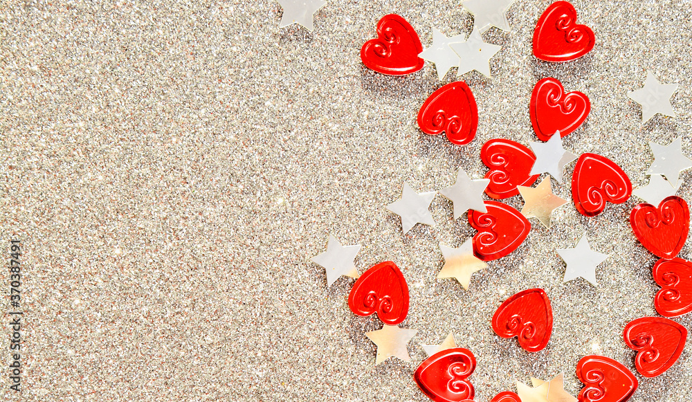 Red hearts on a grey background Red hearts on a grey background
