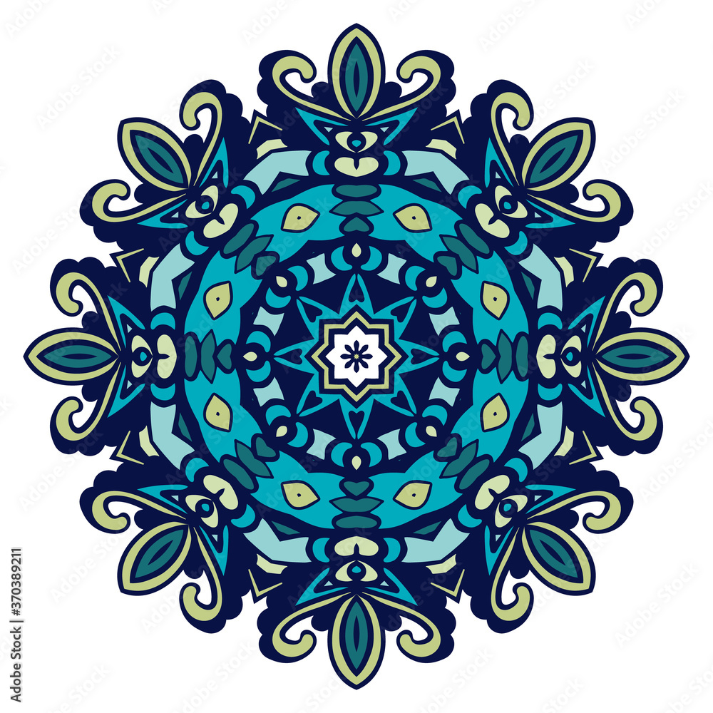 Vector hand drawn doodle mandala. Ethnic mandala with colorful ornament. Vector hand drawn doodle mandala. Ethnic mandala with colorful ornament.