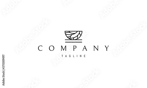 Vector logo on which the abstract image of a bird's nest in a linear style.