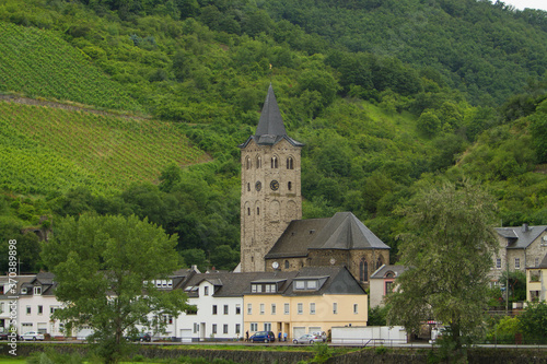 Sankt Goar, Germany; A church along the Rhine river at Sankt Goar