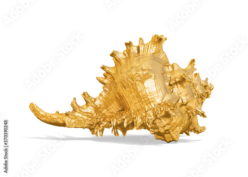 A collection of sculptures created in gold on a white background for your design ideas. 3D render of objects that you can style. photo