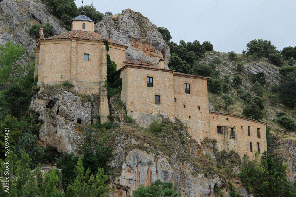 Hermitage of San Saturio next to the Duero River in Soria (Spain)