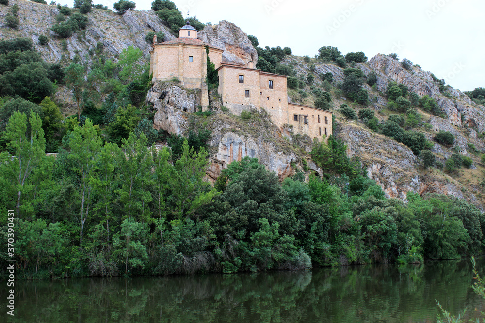 Hermitage of San Saturio next to the Duero River in Soria (Spain)	
