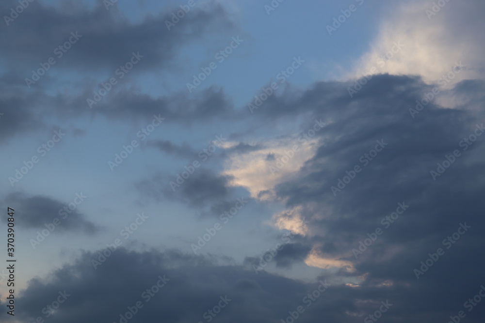 white and black clouds in the blue sky