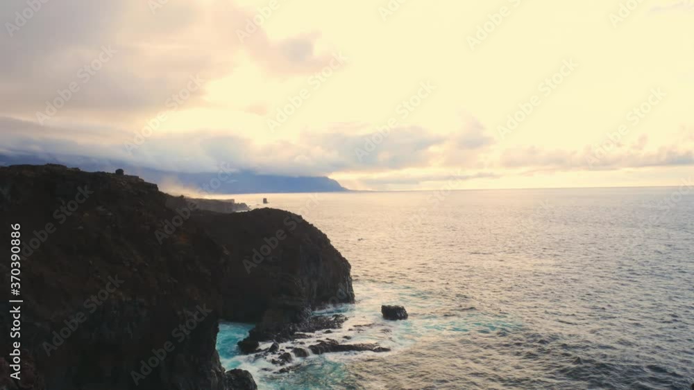 Timelapse of the sea and clouds passing by in the island of El Hierro, Canary Islands Timelapse of the sea and clouds passing by in the island of El Hierro, Canary Islands
