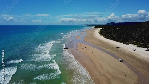 aerial view of Sargi beach in Ilheus city, Bahia, Brazil photo