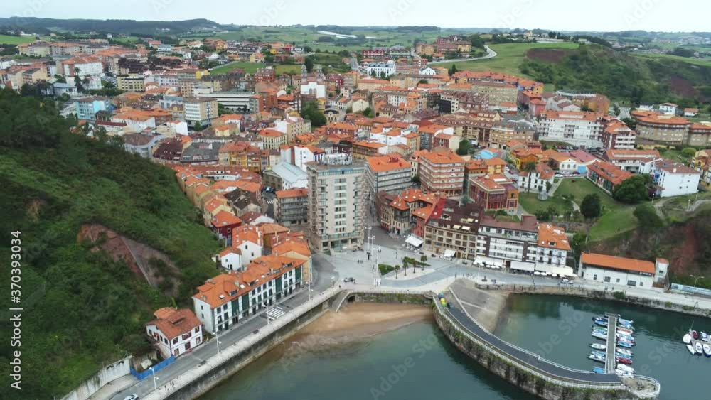 Candas, beautiful village in Asturias. Spain. Aerial Drone Footage Candas, beautiful village in Asturias. Spain. Aerial Drone Footage