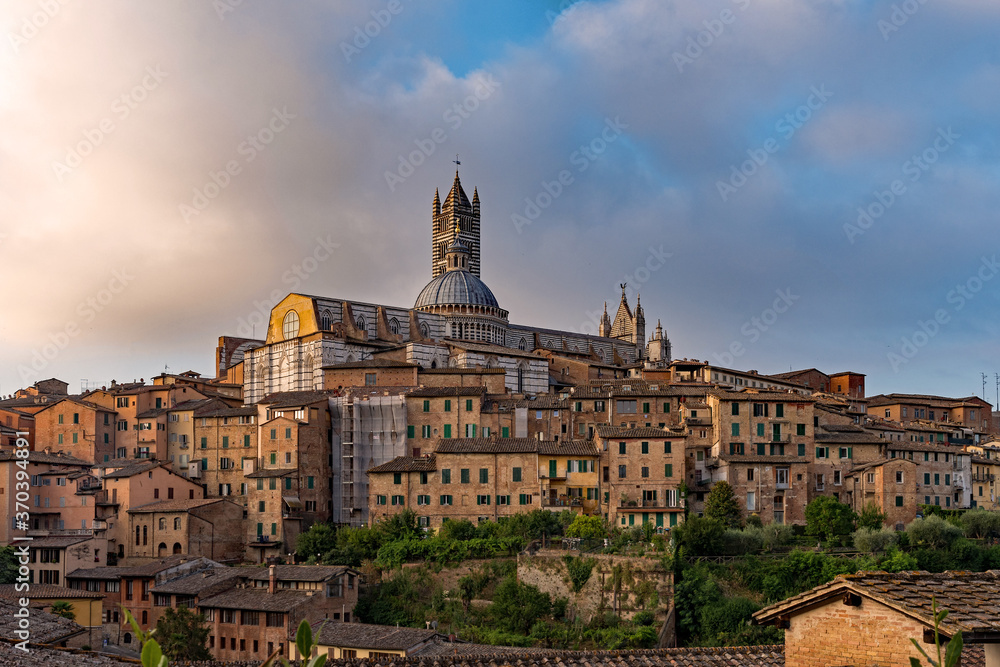 Blick auf die Altstadt von Siena mit Dom Santa Maria Assunta 