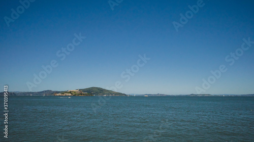San Francisco Bay and Alcatraz Island in San Francisco, California, USA