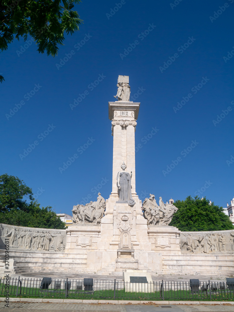 Monument to the Constitution of 1812. in Cadiz, Andalusia. Spain. Europe. July 13, 2020
