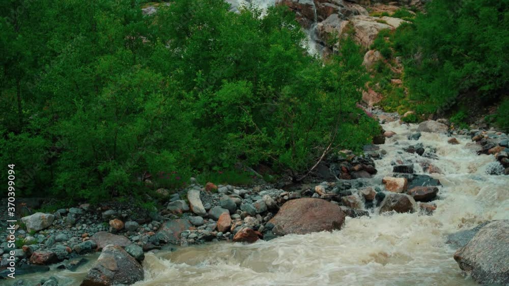 Beautiful landscape of mountain river. River flowing in mountainous area. Beautiful landscape of mountain river. River flowing in mountainous area.
