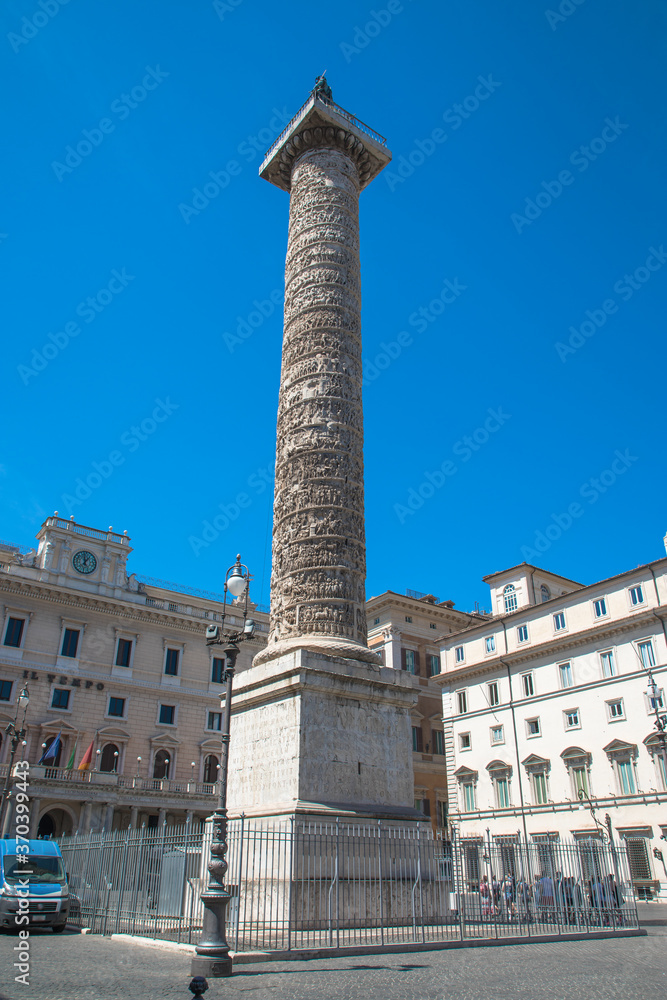 Marcus Aurelius Column, Piazza Colonna, Rome, Italy