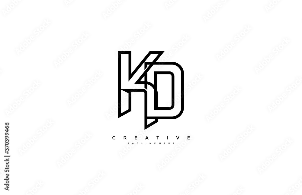 Professional Artistic Monogram Letter KD Linked Design Logo Professional Artistic Monogram Letter KD Linked Design Logo