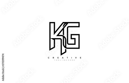 Professional Artistic Monogram Letter KG Linked Design Logo
