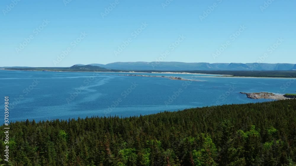 Scenic view of the Newfoundland and Labrador coastline in summer. Scenic view of the Newfoundland and Labrador coastline in summer.