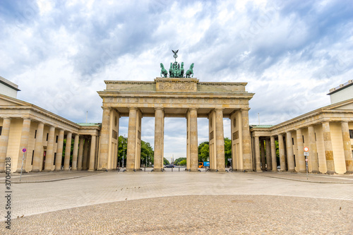 Berlin - Brandenburg Gate at cloudy day, Germany