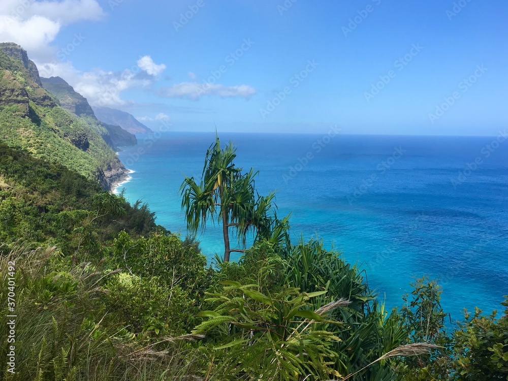 view of the sea and mountains in Hawaii