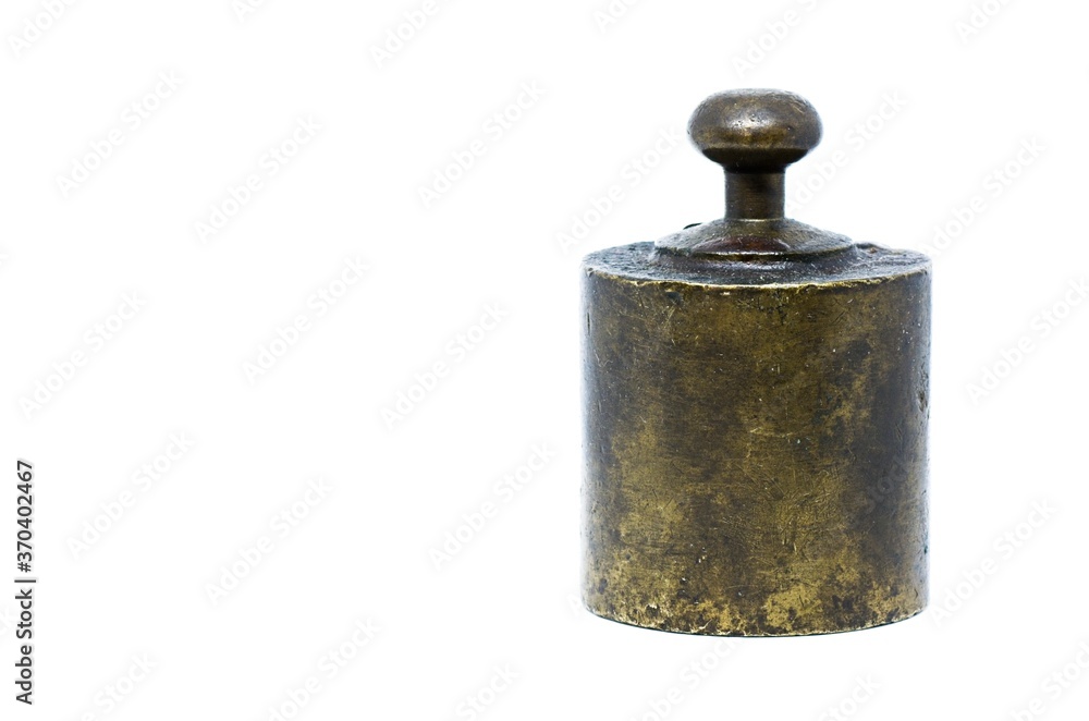 Iron weight on white background. Weighting tool Iron weight on white background. Weighting tool