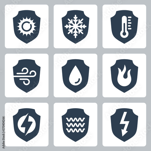 Resistance, Protection from External Influence and Guarding Related Vector Icon Set in Glyph Style 2 photo