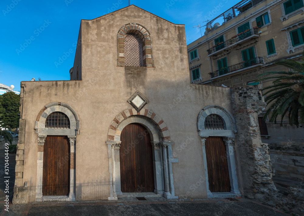 Views of the Church of the Santissima Annunziata dei Catalani, Messina, Sicily, Italy