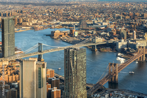 Fototapeta Naklejka Na Ścianę i Meble -  New York City Bridges Aerial View