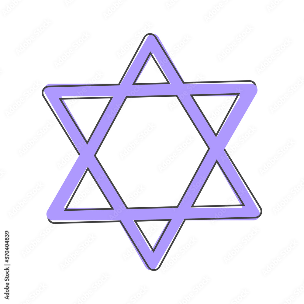 Vector icon star from two triangles. Illustration of a five-pointed star cartoon style on white isolated background. Layers grouped for easy editing illustration. For your design. Vector icon star from two triangles. Illustration of a five-pointed star cartoon style on white isolated background. Layers grouped for easy editing illustration. For your design.